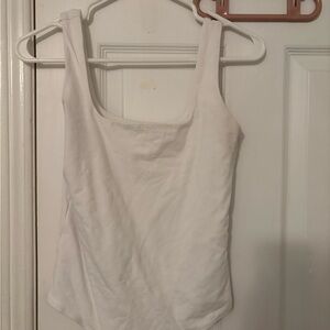 Abercrombie & Fitch White Scoop Neck Tank Top